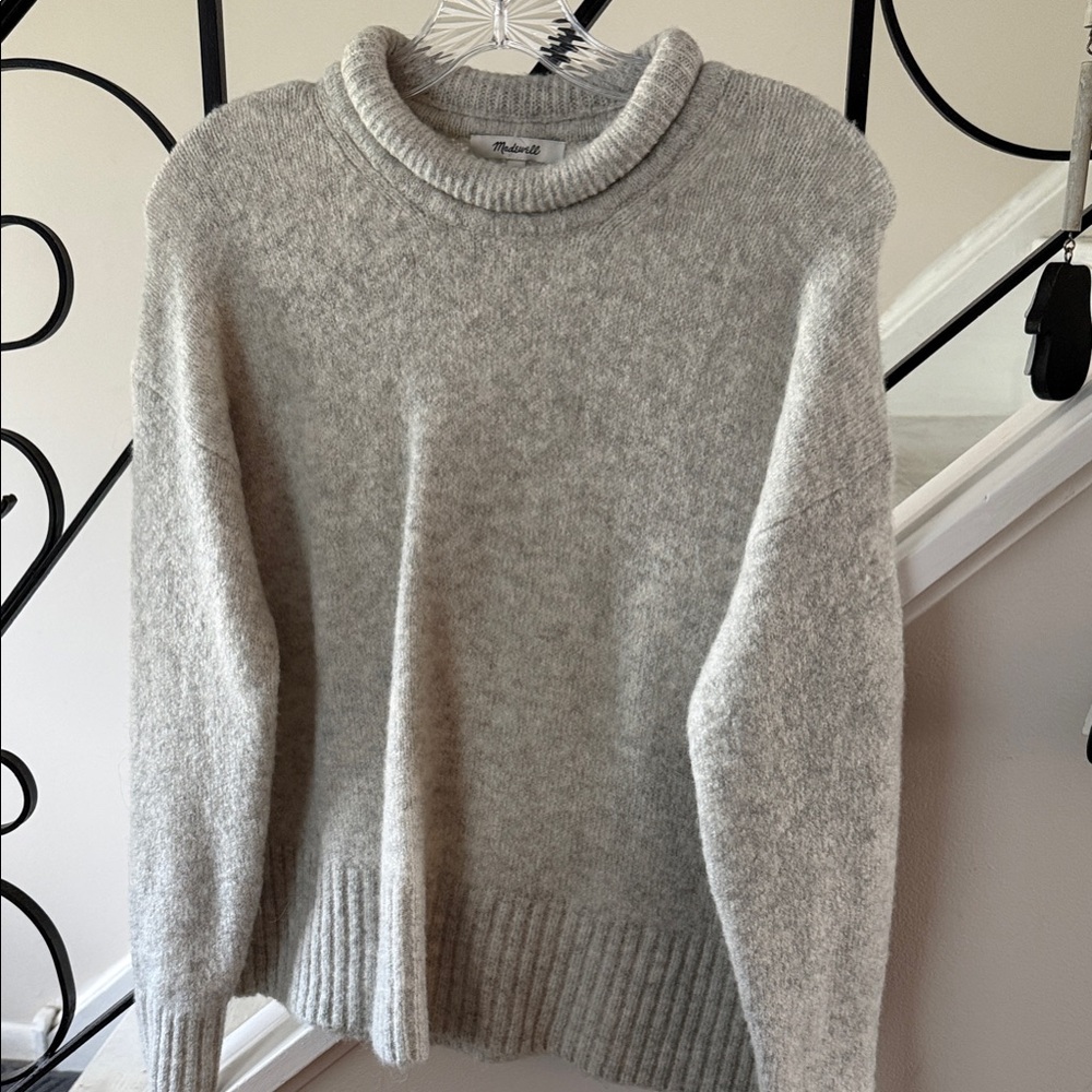 Madewell Heather Light Gray Rollneck Sweater